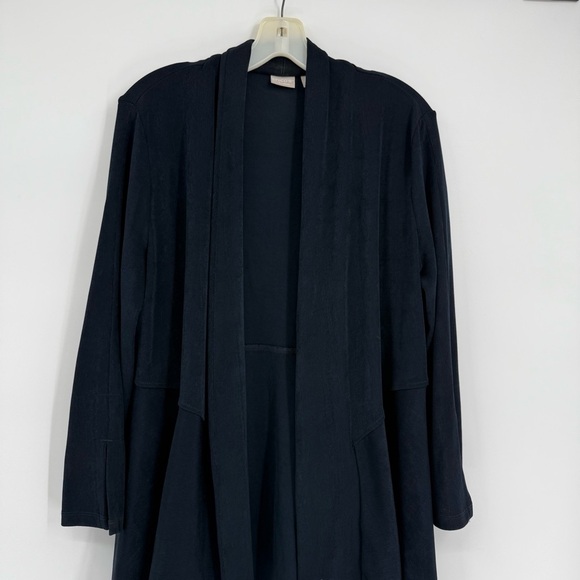 Chico's Travelers Blue Jacket Cardigan Size 1 (M) Slinky Open Collared Womens - Picture 1 of 11